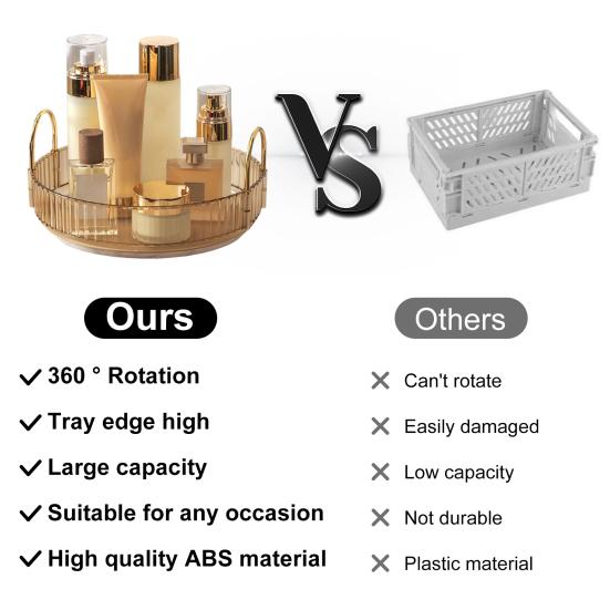 Widely Used Long-Lasting Practical Stable Base Desktop 360-degree Rotating Makeup Storage Holder Makeup Organizer Rack