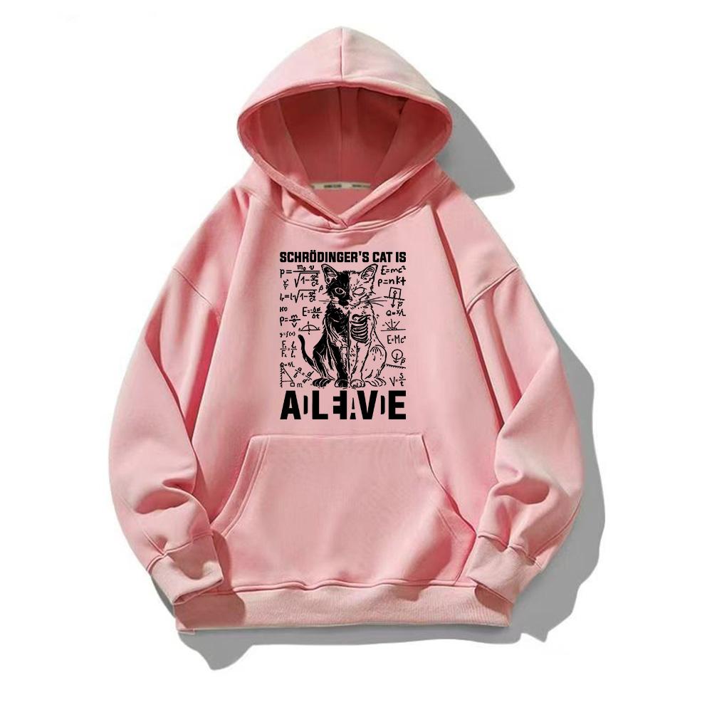 Schrödingers Katze Tot und Lebendig Physik Hoodie Herren Damen Ästhetische Sweatshirts Herbst Übergroße Pullover Kreativer Harajuku Hoodie