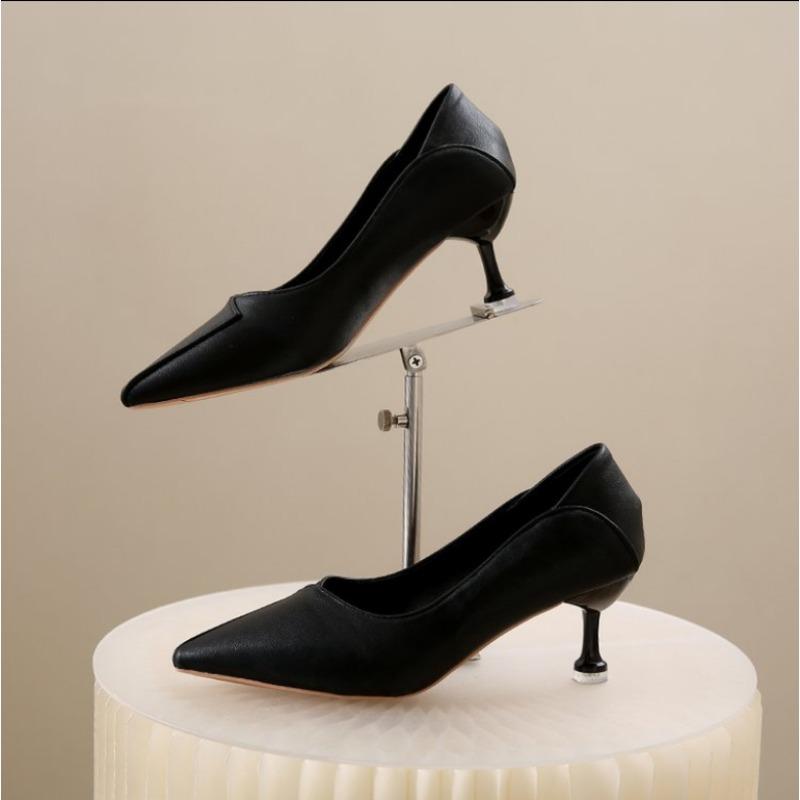 

Мода 2025Роскошные туфли-лодочки для женщин На каблуке Средний Сандалии 2024 Элегантный Коричневый Маленький каблук Сексуальный 35 чёрный