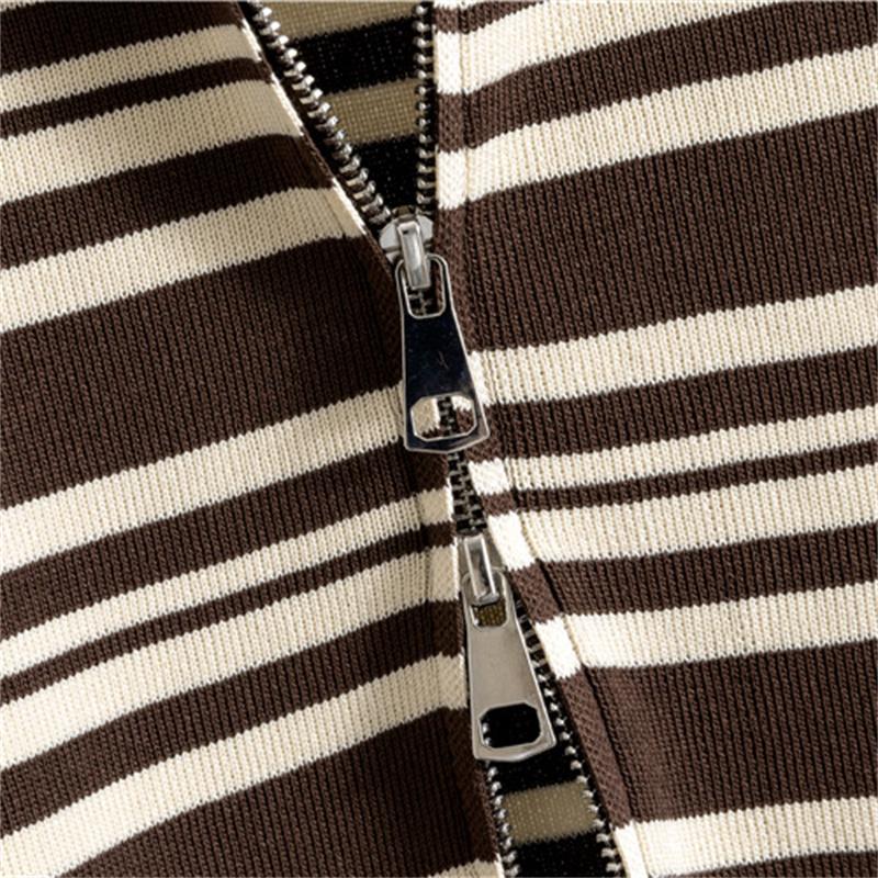 Women's Autumn And Winter Striped Sweater Set Casual Wide Leg Pants  Knitted Two Piece Set  Trendy