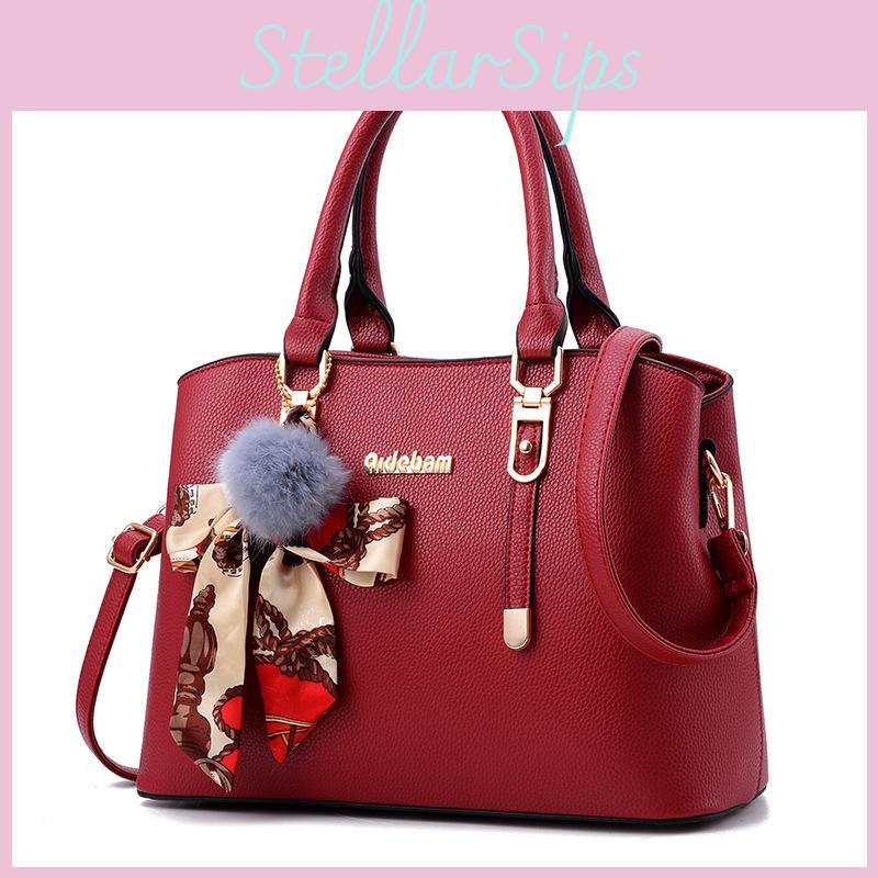 Simple Retro Fashion Crossbody Bag Handbag Bow Pendant Single Shoulder Strap