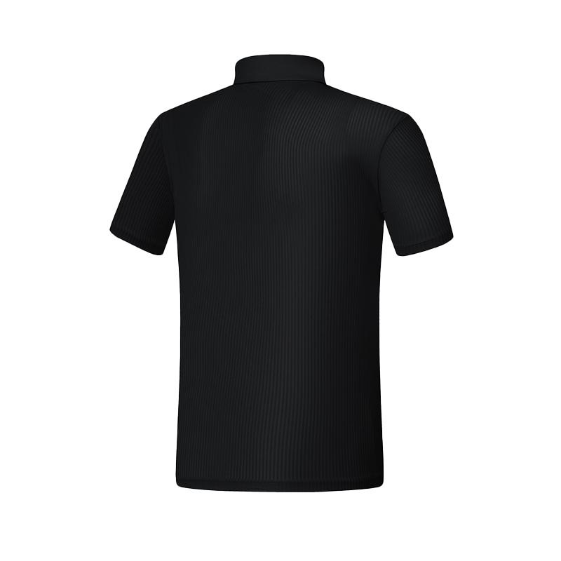 FILA Golf Series Casual Knitted Short Sleeve Polo Shirt Men Polo Shirts Deep-Black A11M425110FBK