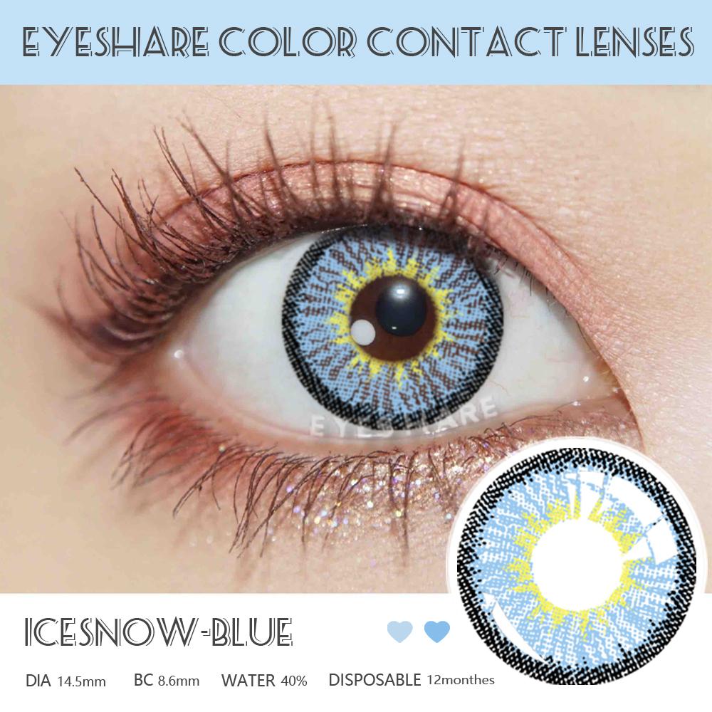 Eyeshare 2PCS Colored Contact Lenses Halloween Ghost Colored Contact Lenses Blue Contact Lenses Red Contact Lenses Anime Role Player Glasses Lenses