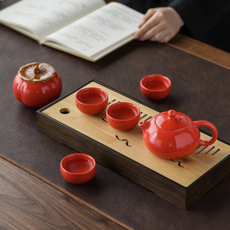 Ceramic Everything Ruyi Tea Set Gift Box Wedding Commercial Advertising Gifts Persimmon Set Teachers' Day Gifts