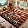 American Patriotic Theme Crystal Velvet Floor Rug Personalized Custom Name Text Warm Carpet Home Decoration