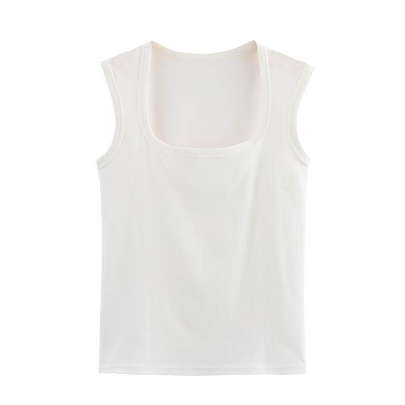 Kaslead New Arrival Women's Clothing Fashion Style Knitting Exercise Sleeveless U-Collar Pullover Vest Bottoming