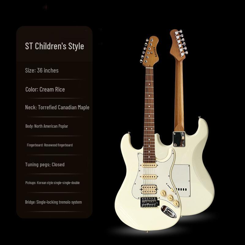 Entry-Level Rock Electric Guitar with Solid Wood & Carbonized Neck