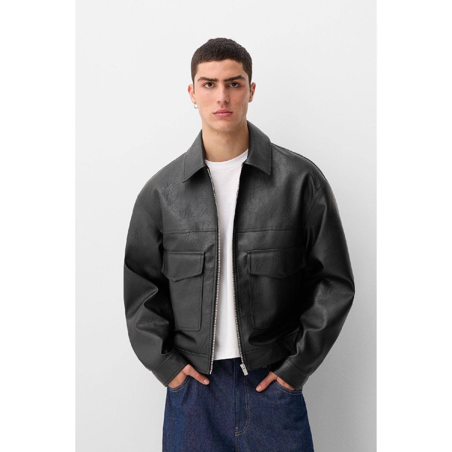 

Faux Leather Jacket S чёрный