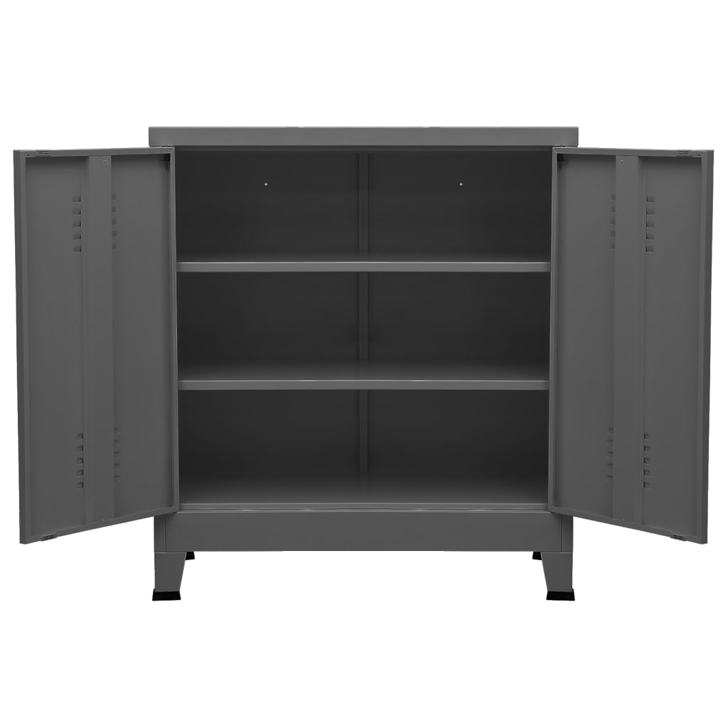 Storage Chest Industrial Style Anthracite 90 x 40 x 100 cm Steel