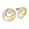 Hyperbola Round Design Aesthetic Cubic Zirconia Stud Earrings Unisex Earrings White 5740407