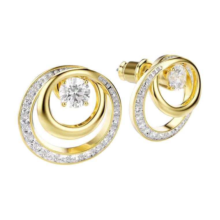 

Swarovski Hyperbola Round Design Aesthetic Cubic Zirconia Stud Earrings Unisex earrings White 5740407 Box (Random Color)