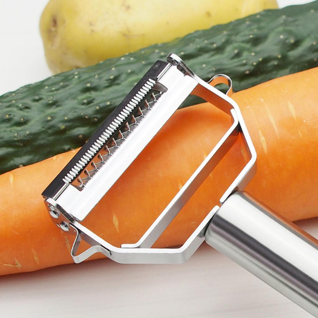 Edelstahl 2 Stück Doppelkopfschäler Reibe Mehrzweck Obst Gemüse Hobel Schwerlast Leicht zu reinigen Küchenzeitspartool