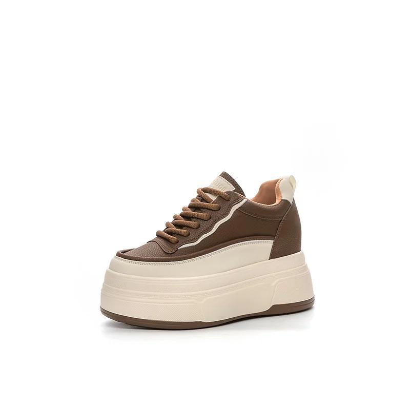 Fashion Spring Wedge Heel Small White Shoes Muffin Thick Soled Women's Shoes Increase Casual Small Man Single Shoes  Snow Boots