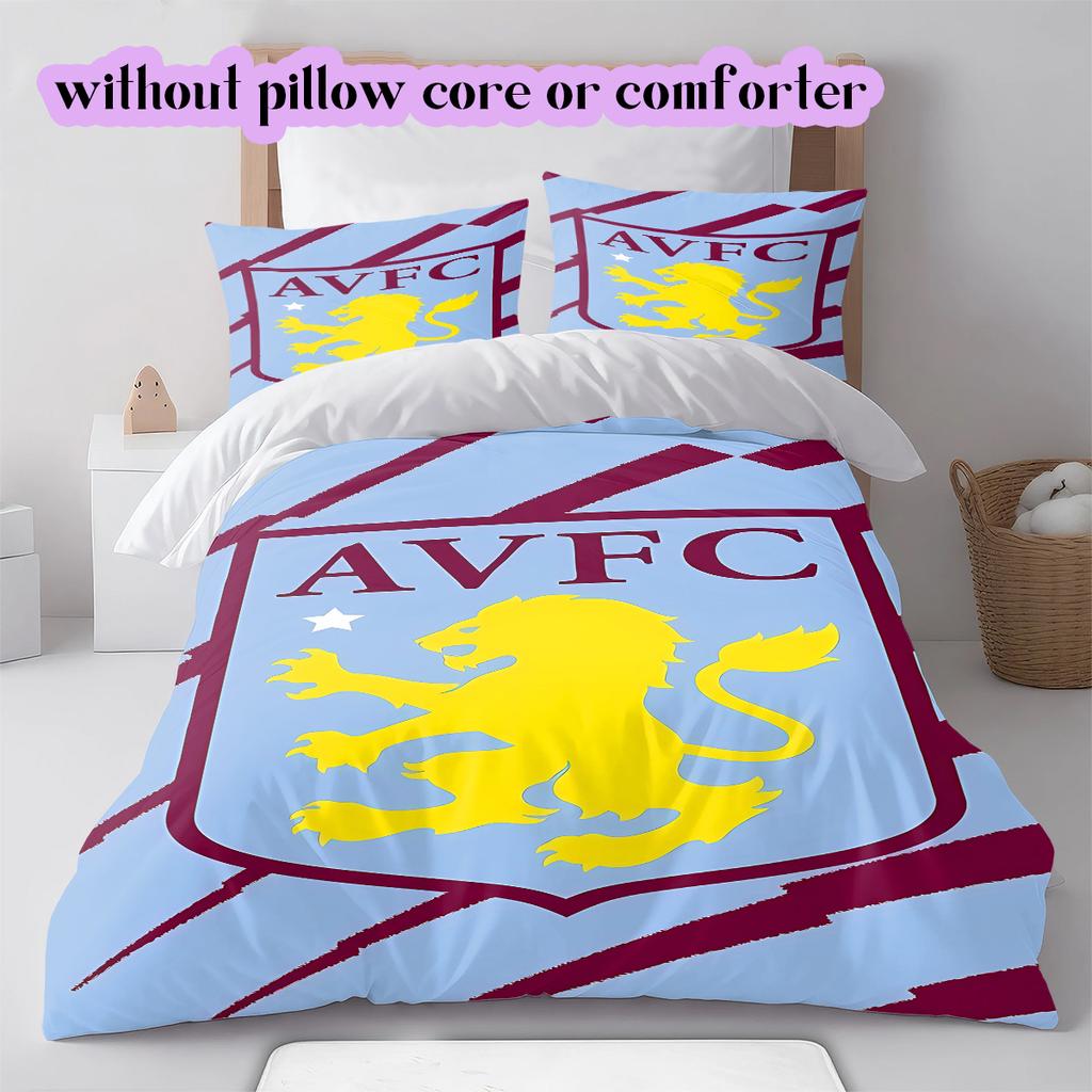 Team football Pattern Bedding Quilt Set Quilt Cover Pillowcase Home Decoration Birthday Gift (1 * duvet cover + 2 * pillowcase, without core)