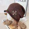 Autumn and Winter New Trendy Brand Cross Washed Retro Cold Hat Female Fashionable Bag Head Big Head Circumference Showing Face Small Pile Hat Tide