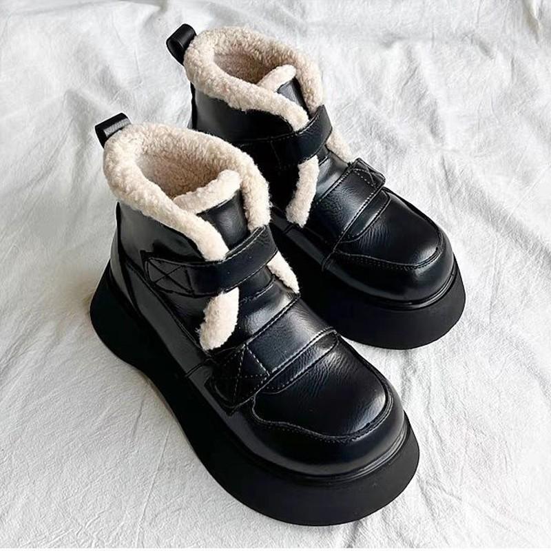 

Fashion boots women s autumn and winter cotton warm women s boots warm flat bottom comfortable soft leather soft sole versatile northeast warm shoes 40 чёрный