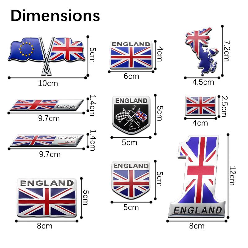 Auto Styling 3D Aluminium ENGLAND Vereinigtes Königreich UK Nationalflagge Karte Auto Motorrad Abzeichen Emblem Aufkleber Auto Zubehör