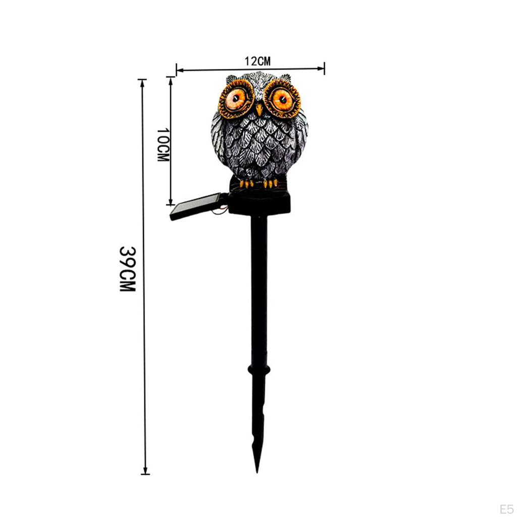 Outdoor Solar Pathway Light Garden Stake Animal Statue Ornament Landscaping Lamp Owl Figurine Warm