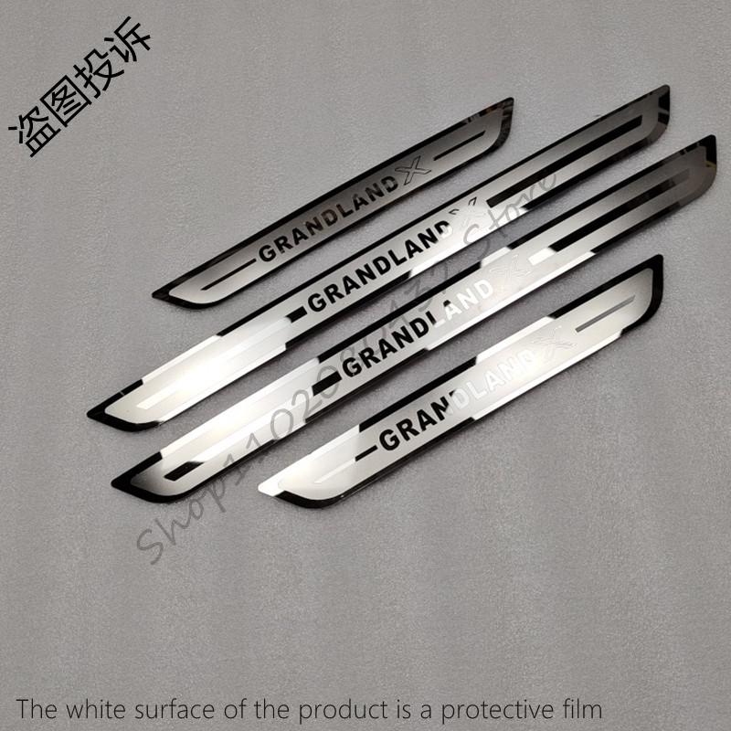 srwnd9 for  Vauxhall Opel Grandland X Car styling Stainless Steel Door Sill Scuff Plate Guards Threshold Pedal Styling Trim