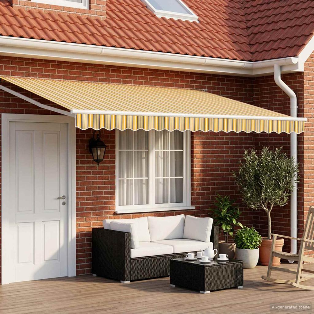 Manual Articulated Arm Awning with LEDs 4.5 * 3 m