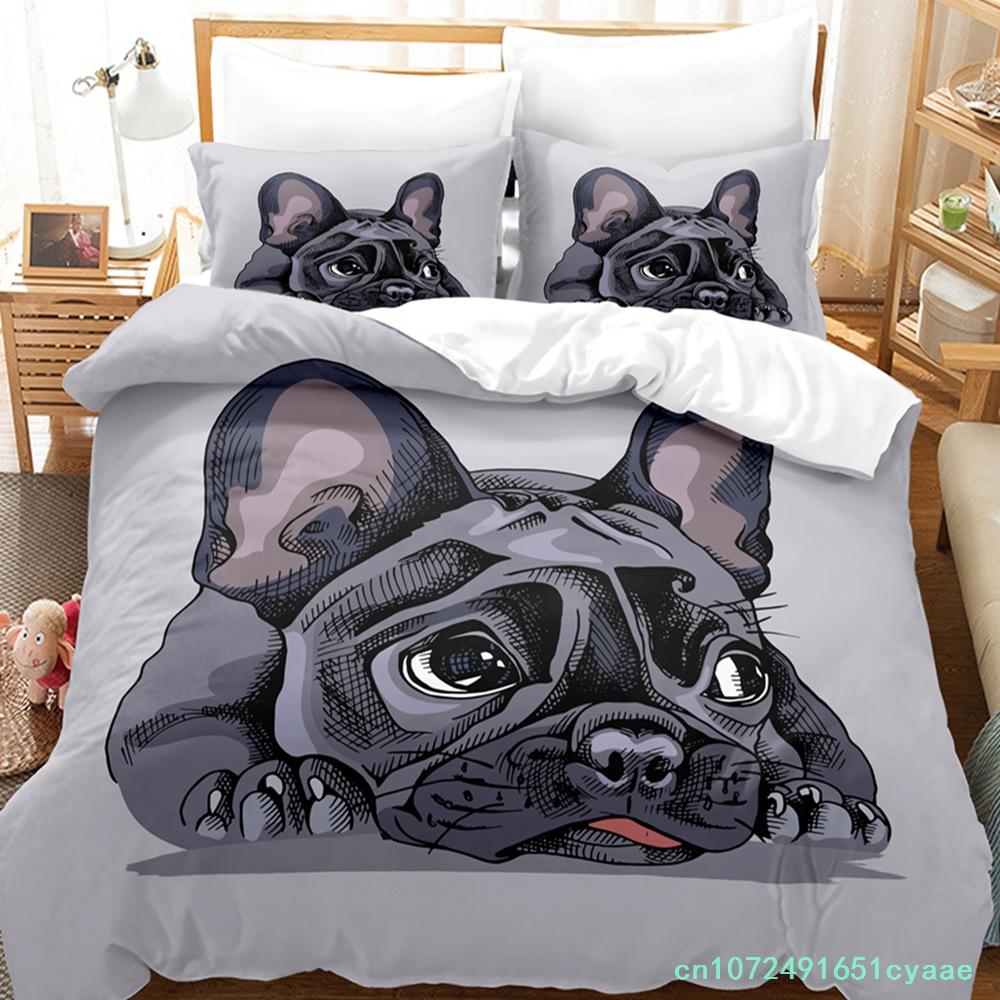 2014 Cute Dog Bedding Set Single Twin Full Queen King Size Pet Dog Bed Set Teenager Bedroom Duvetcover Sets 3D Print 037