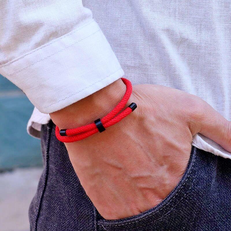 New Minimalist Stainless Steel Bracelet Adjustable Unisex 4mm Nylon Cord Chain Braclet Couple Gift For Lover Leisure Accessories