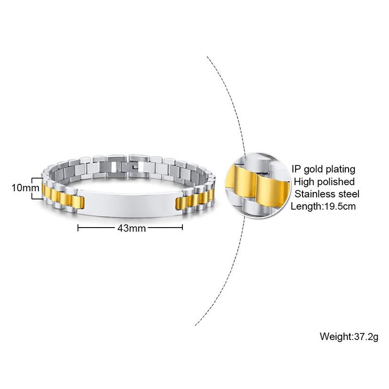 Customize Stainless Steel Watch Band  ID Tag Bracelet, Free Engraving Personalized Jewelry,Women Men Anniversary Couple