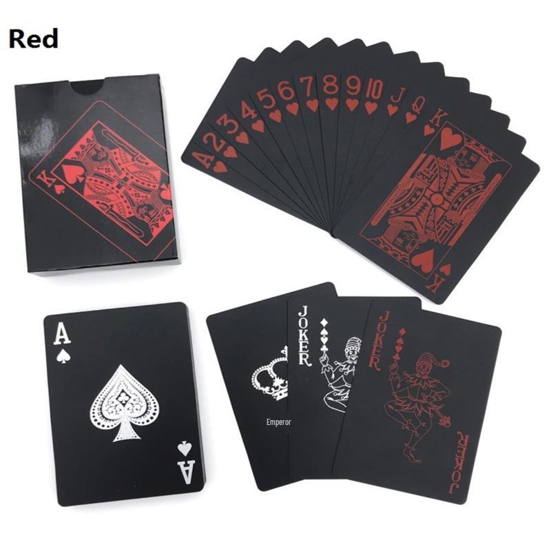 Čierne vodotesné PVC hracie karty na poker