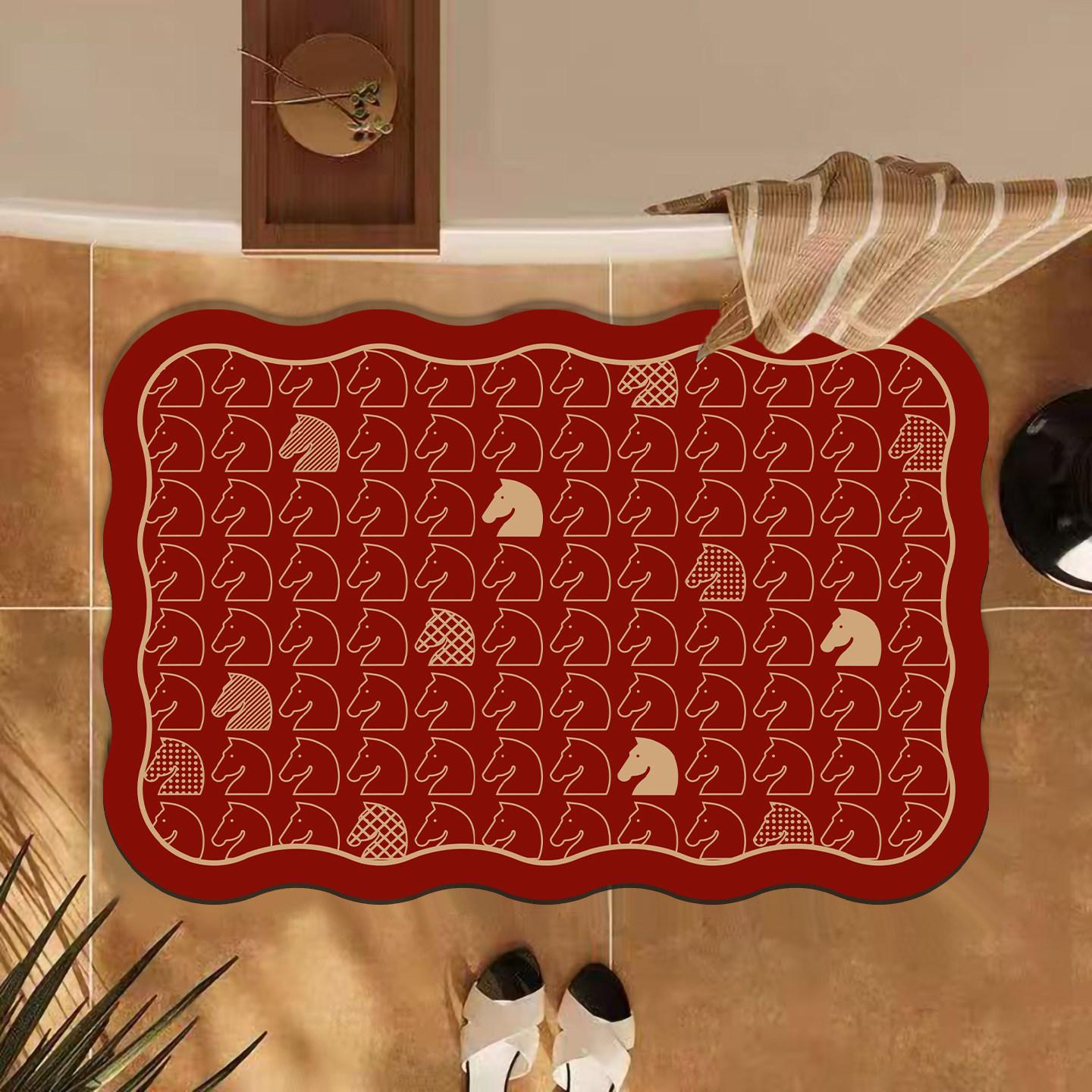 

Festive bathroom floor mat, water-absorbing diatom mud floor mat, toilet water-absorbing quick-drying foot mat, toilet dirt-resistant non-slip mat 40*60cm