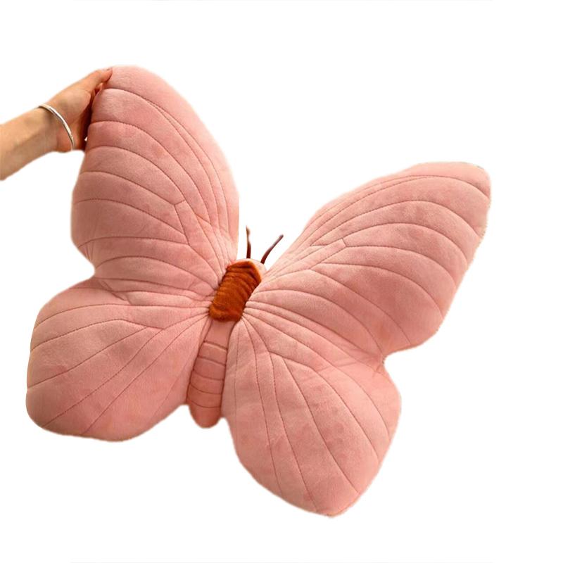 Cuscino a Farfalla Tappetino da Lancio Cuscino Corto in Peluche Giocattolo Carino Ragazza Rosa per Camera da Letto Divano Cuscino Tessile Cuscino per Divano Decorazione per la Casa Cuscino per Testiera del Letto
