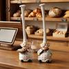 Tabletop Decorative Dolls 2Pcs Tall Hat Chef Figurine for Kitchen And Restaurant Decor, Hand-Painted Cartoon Western Food Baking Decoration