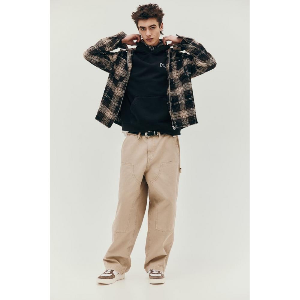 H M Loose Fit Hoodie Black apoH