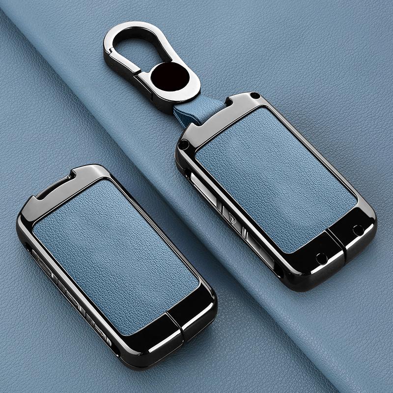 Zinc Alloy Leather Car Key Case For Volvo Xc60 Xc40 Xc90 S90 V60 S60 V90 C40 Polestar 1 Polestar 2 Key Fob Car Accessories