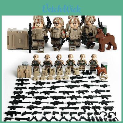 Land Tiger Desert Patrol Military Action Figure Building Blocks Plastic Toy For Kids