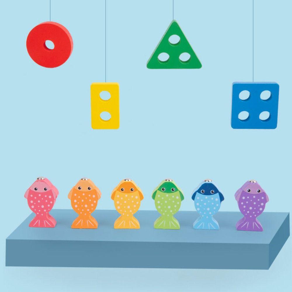 Early Education Wooden Magnetic Fishing Game Magnetic Fishing  Puzzle Toys  Birthday Present