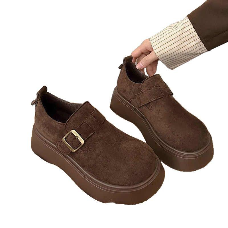 Thick-soled Heightening Shoes Women's Spring New Lazy One-pedal Boken Single Shoes Casual Shoes