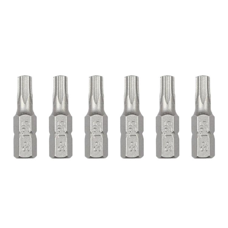 6 Piece Steel Tamper Resistant Bit Set 1/4" Hexagonal Shank Magnetic Screwdriver Bit For Various Applications