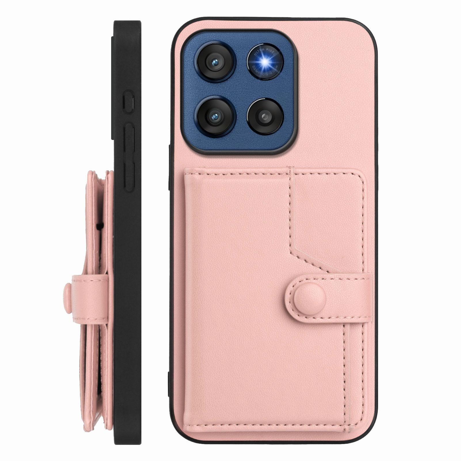 

For Motorola Edge 60 Stylus 5G Case RFID Blocking Card Holder Kickstand TPU+PU Leather Phone Back Cover Red
