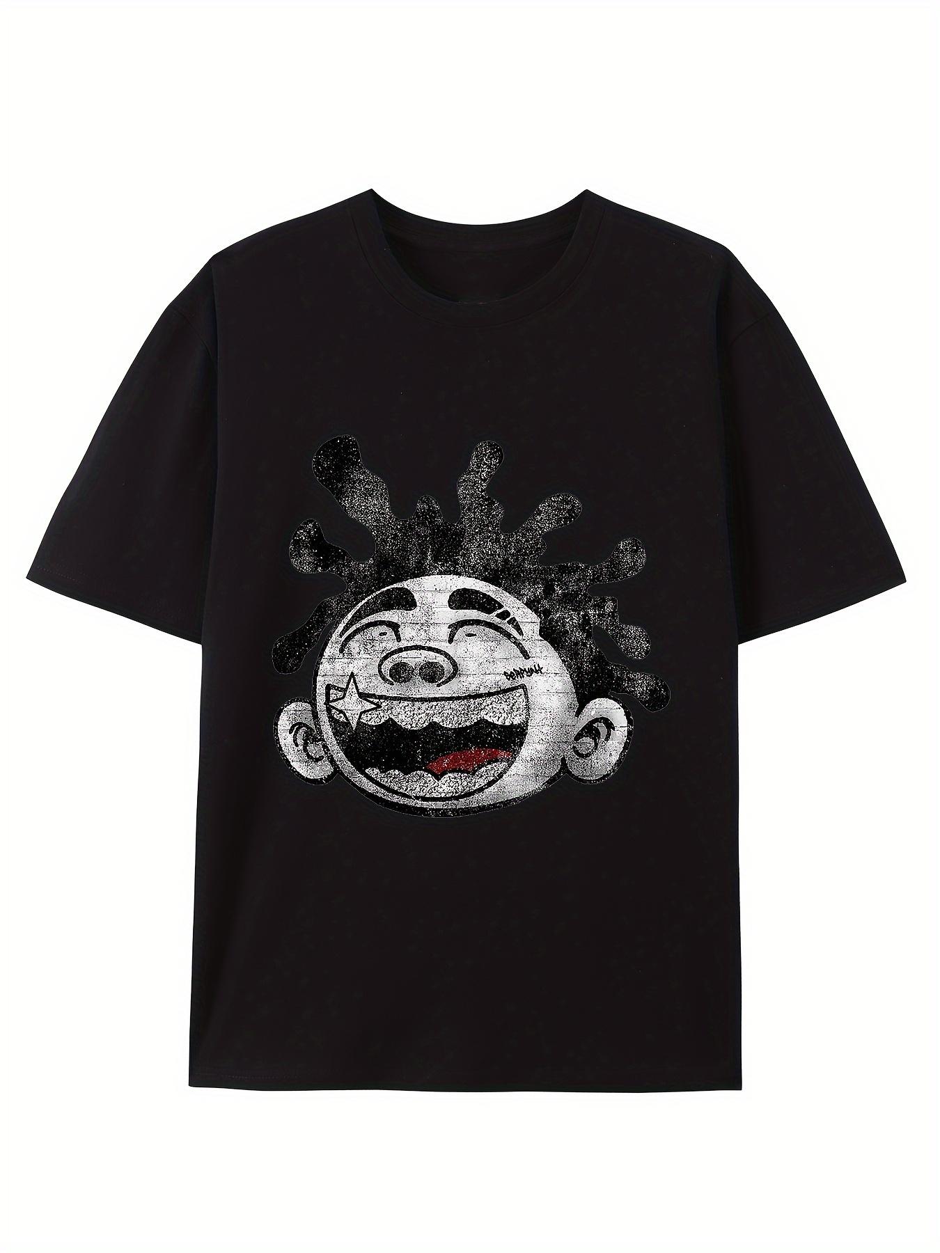 

Мужская модная ретро-хип-хоп уличная повседневная футболка с графическим принтом, универсальная, мягкая и дышащая летняя футболка с короткими рукавами XXXXXL чёрный