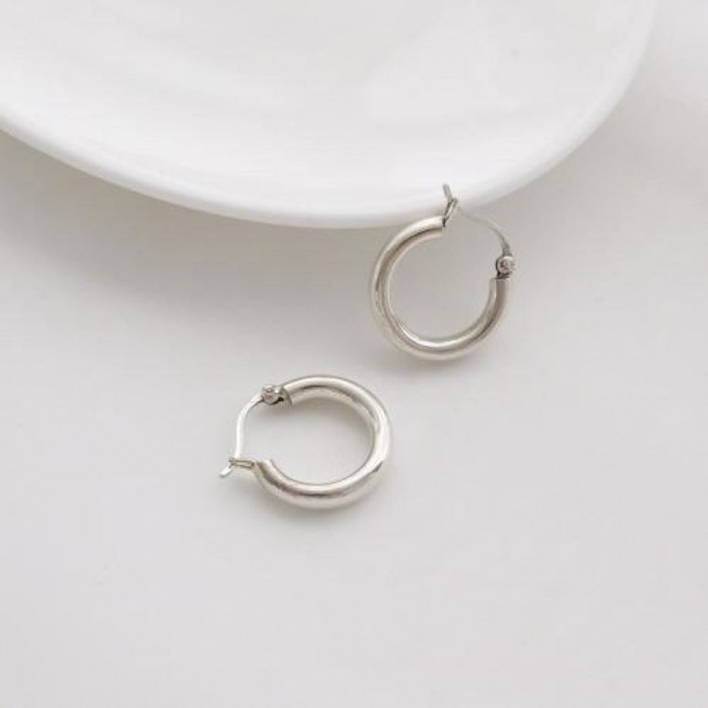 Mini Volume Hoop Ring Earrings 20mm Simple Daily Earrings