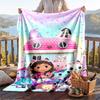 Warm Flannel Blanket Gabby’s Dollhouse Pattern, Lightweight Comfortable Throw Blanket for Bed Sofa Use