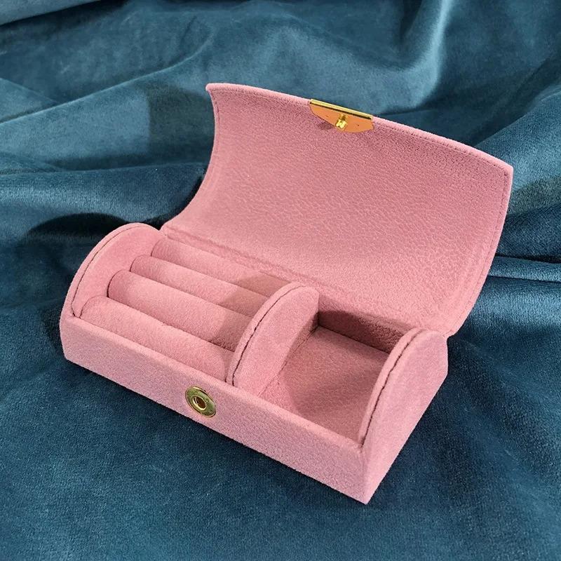

Bead Velvet Arch Face Jewelry Box Partitions Comfortable To Touch Travel Earring Organizer Solid Color Protective