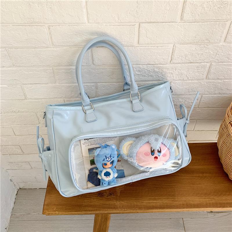 Korean Style Transparent Handiness Crossbody Bag for Fans Texture and Casual Shoulder Bag Commuting Simple and Versatile Ita Bag