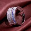 Casual OL Style Ring Band with Micro Paved Cute Birthday Gift for Girlfriend Brass Silver Plated Jewelry Ring for Women