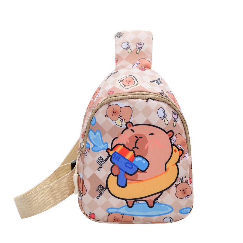 Kids' Cartoon Capybara Crossbody Bag: Lightweight Mini Coin Purse for Boys and Girls