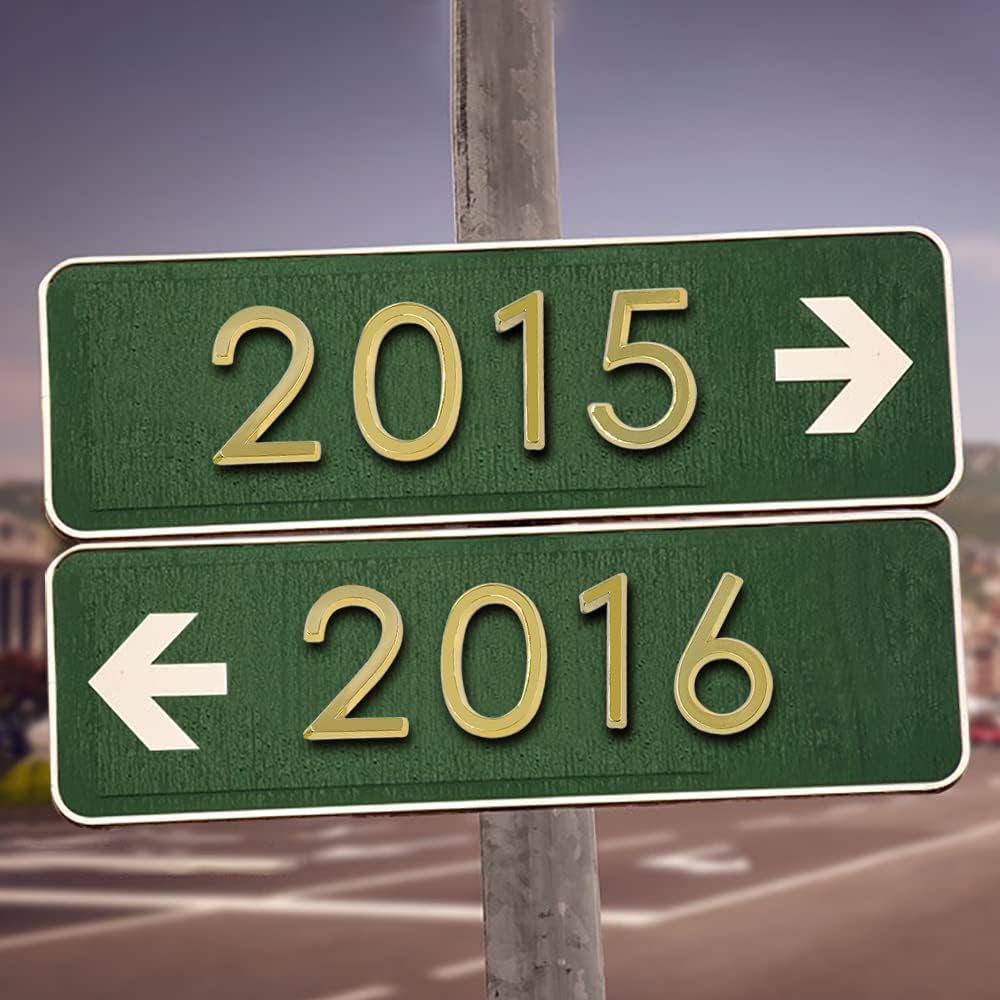 Pack of 20, Self Adhesive Golden Waterproof Mailbox Numbers 0-9, lyfLux Door Address Number Stickers For Apartments, Hotel, Offices, Decoration