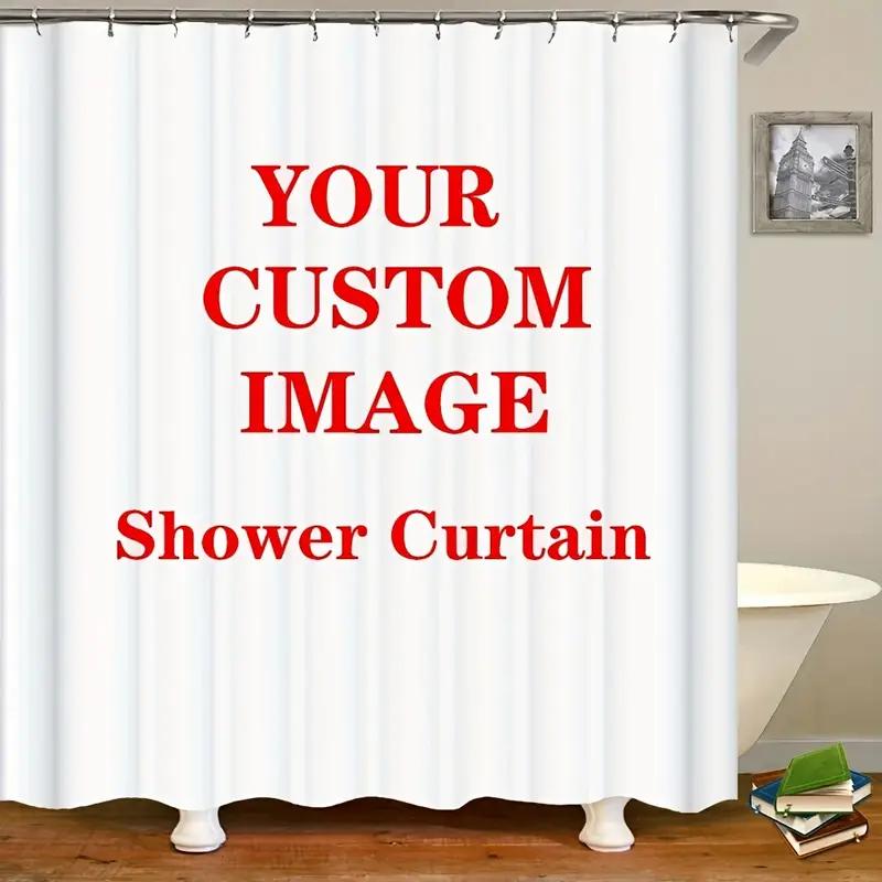 Personalized Shower Curtain Polyester Waterproof Customized Photo Bath Curtain With Free Hooks Mildew Proof Bathroom Decoration