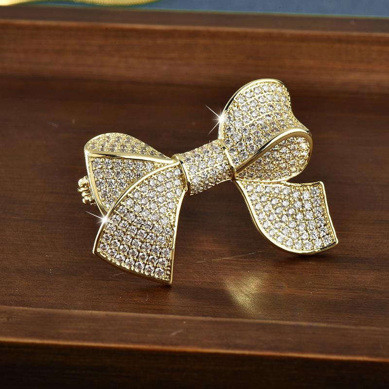 Elegant Atmospheric Bow Corsage Temperament Women'S Coat Fixed Pin Accessories High-End Light Luxury Blazer Corsage
