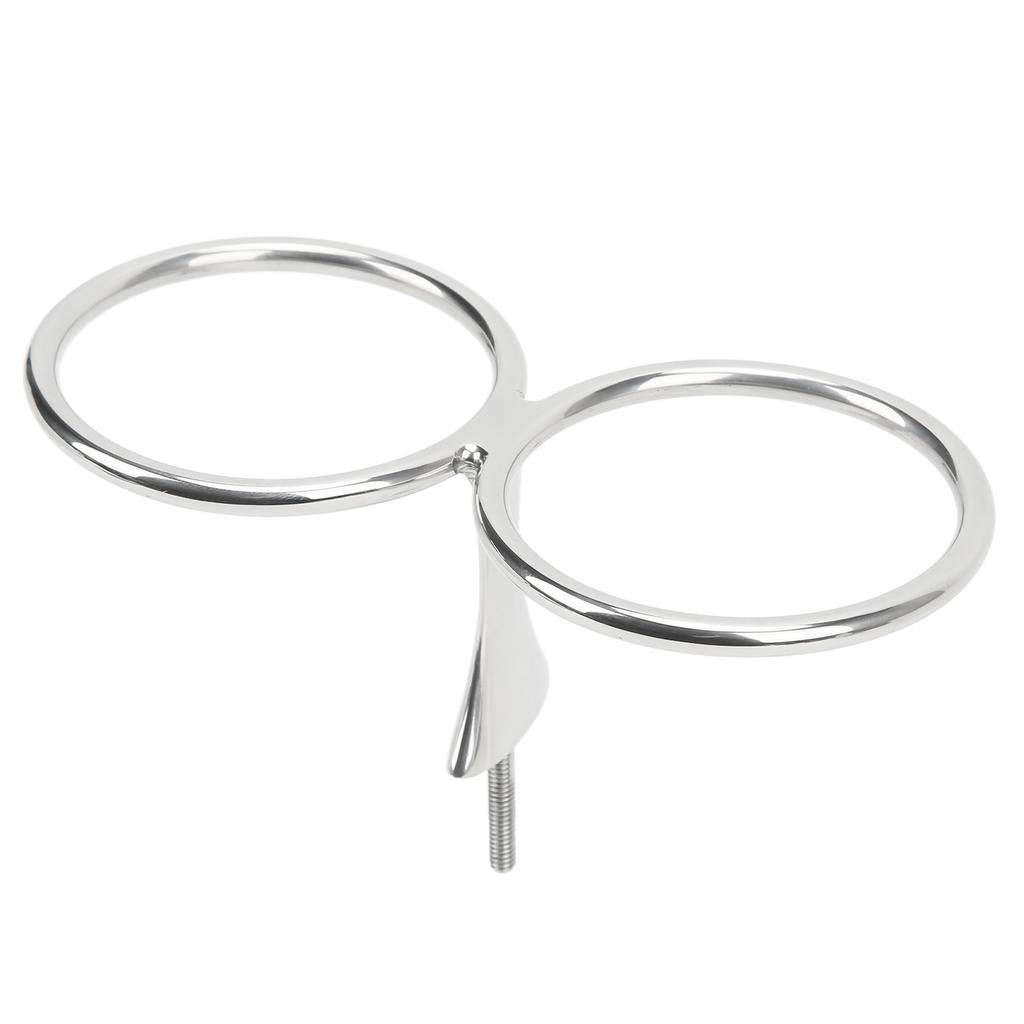 Double Ring Cup Drink Holder Stainless Steel Beverage Bottle Storage Rack for Marine Yachts Boats RV