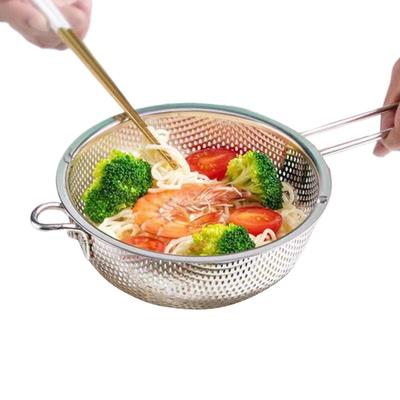 19.5/25.5CM Stainless Steel Fine Mesh Strainer Net Baskets With Handles Resting Base Colander Set Kitchen Supplies Multi-Purpose